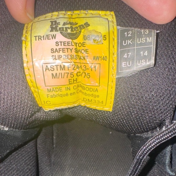 Dr. Martens ** RARE Industrial Steel Toe Work Boots Men's 13 US Black Safety - Picture 6 of 12